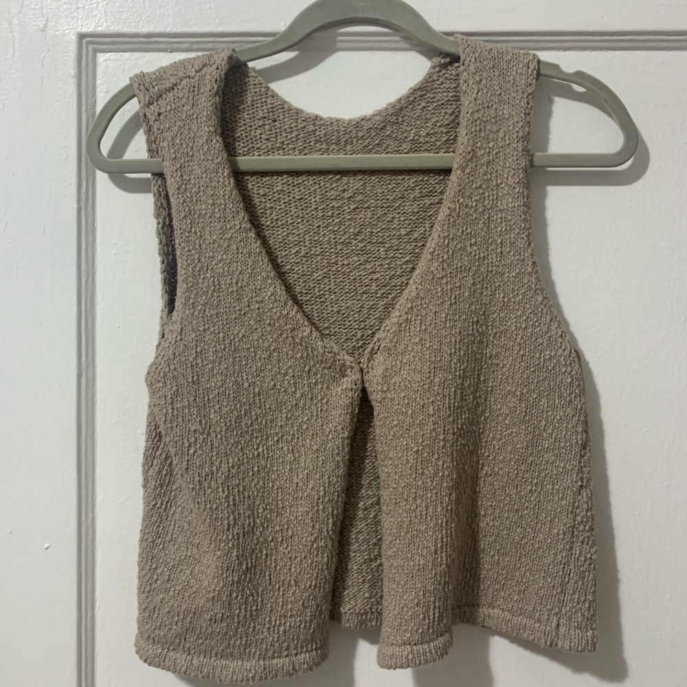 Beige Crochet tank